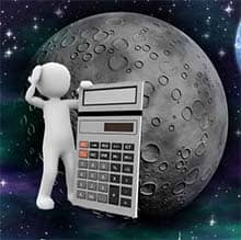 space, moon, calculate